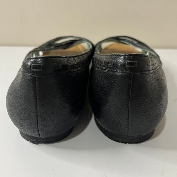 Fossil Black Leather Strappy Peep Toe Flats Y2K size 8.5 - Picture 4 of 6